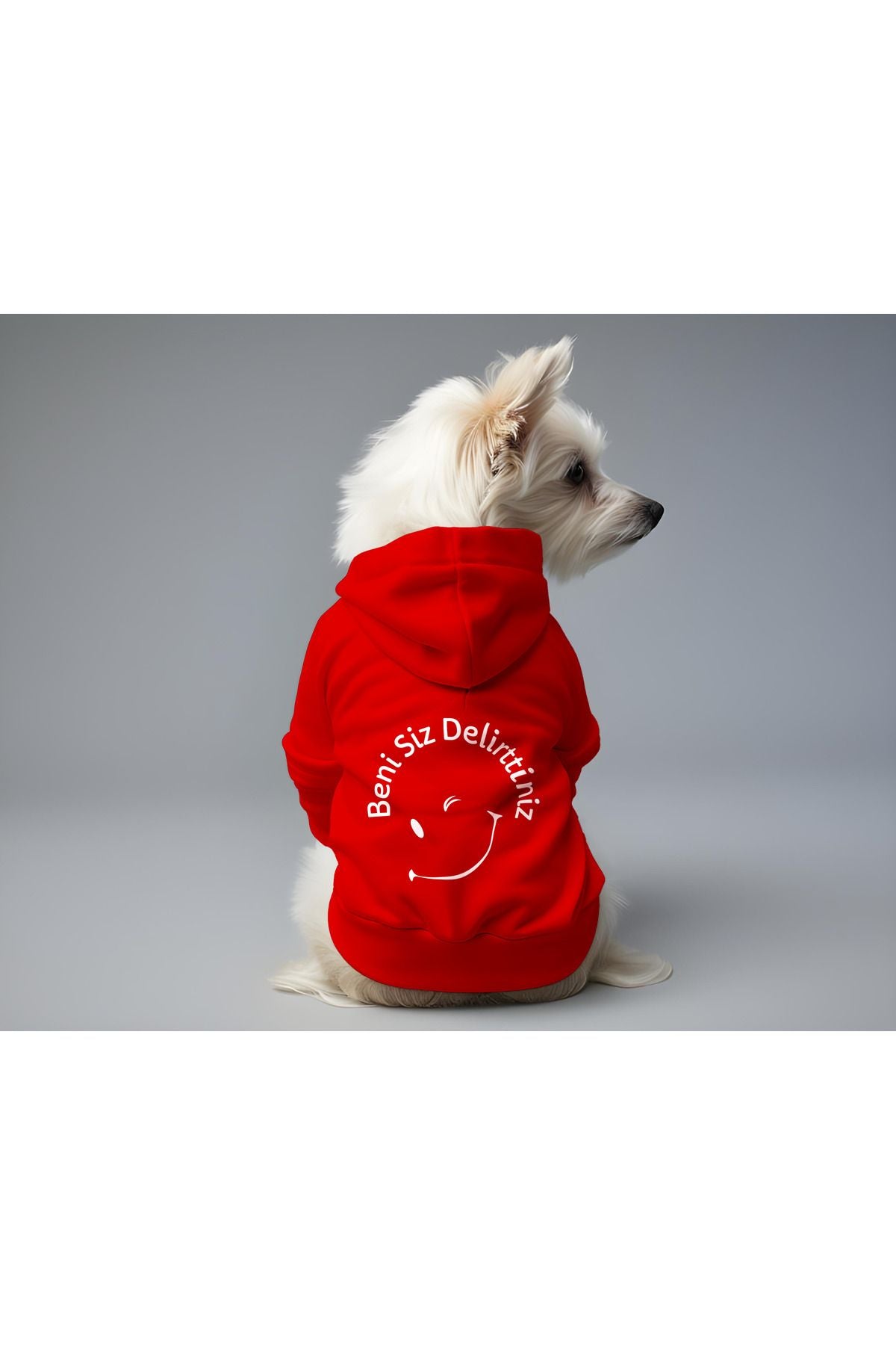 Kedi ve Köpek Kıyafeti & Elbisesi - Kırmızı Hoodie Beni Siz Delirttiniz
