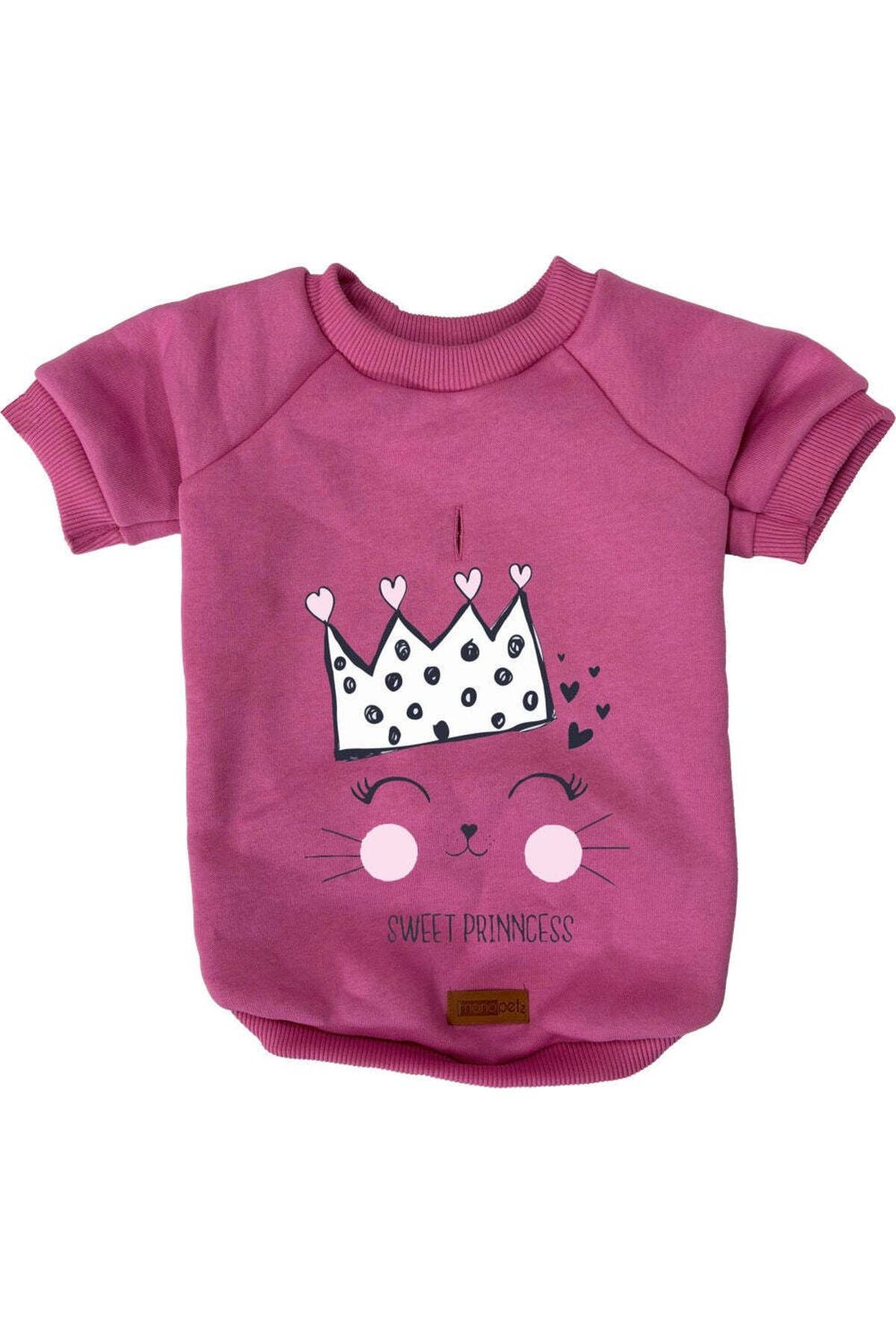 Kedi ve Köpek Kıyafeti & Elbisesi - Pembe Sweatshirt Sweet Prenses