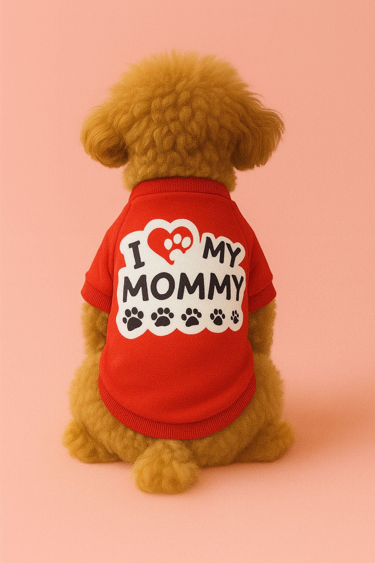 Kedi ve Köpek Kıyafeti & Elbisesi - Kırmızı Sweatshirt Wht Love Mommy