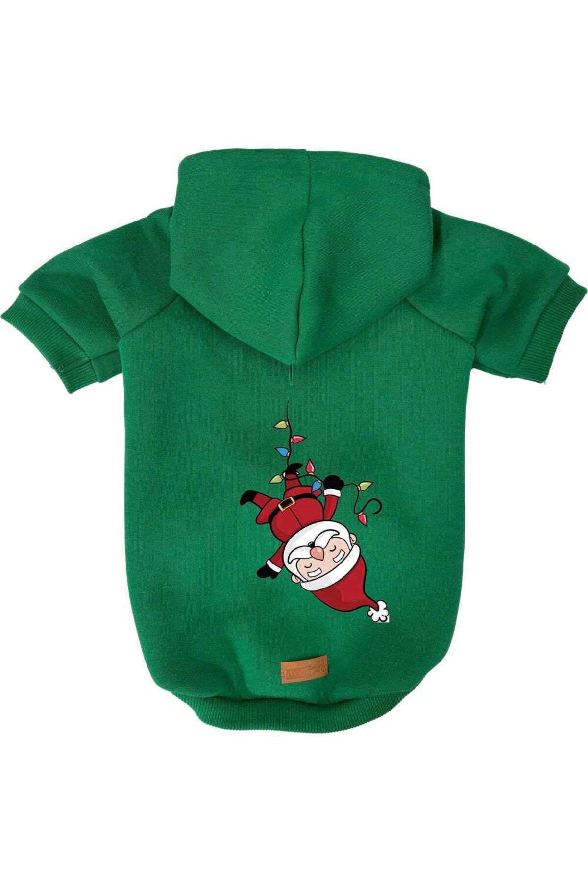 Kedi ve Köpek Kıyafeti & Elbisesi - Yeşil Hoodie Ters Noel