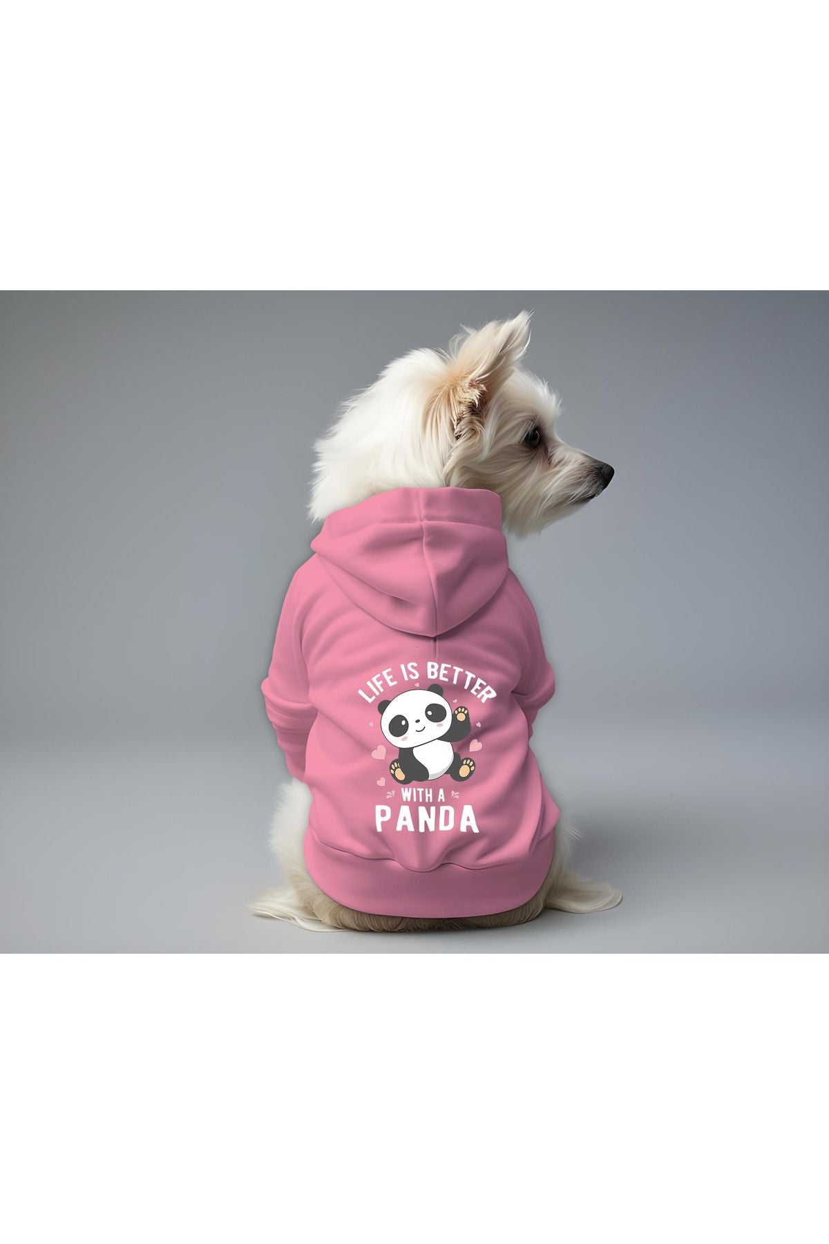 Kedi ve Köpek Kıyafeti & Elbisesi - Pembe Hoodie Panda