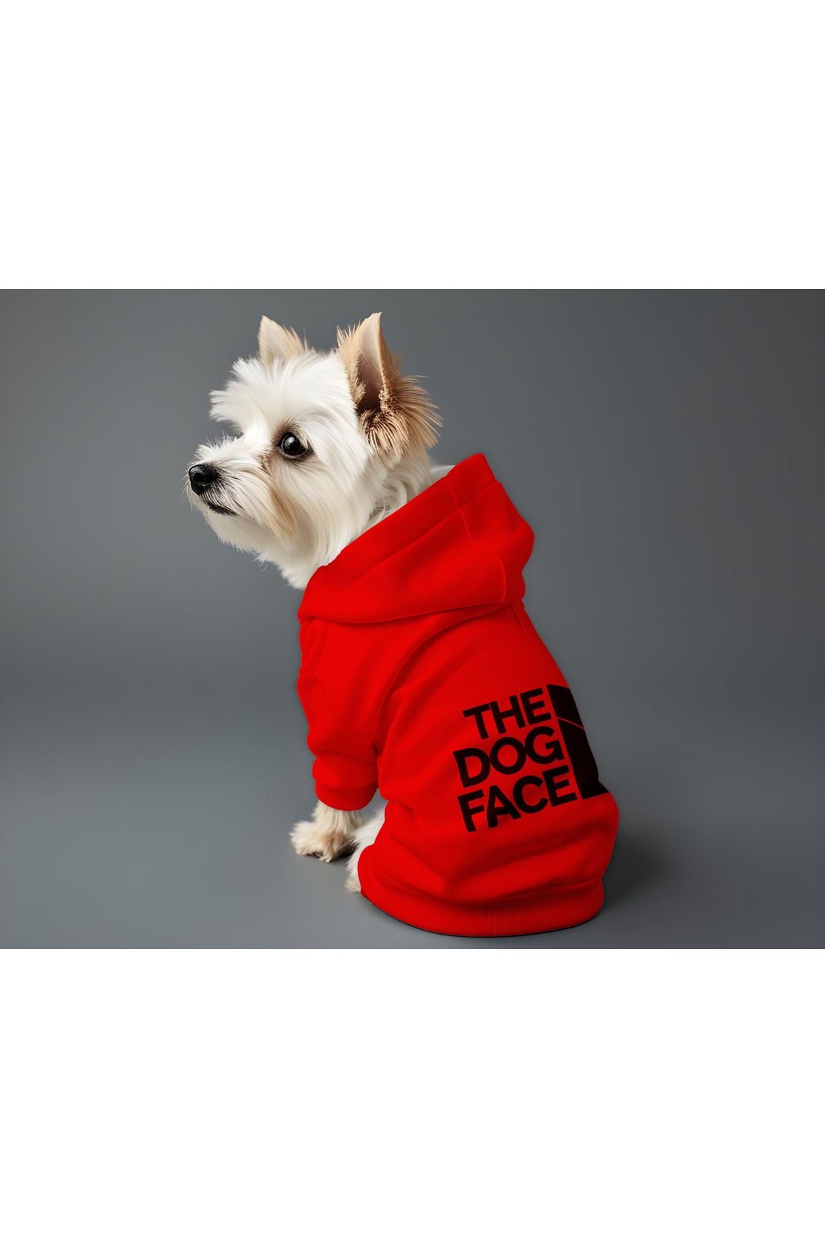 Kedi ve Köpek Kıyafeti & Elbisesi - Kırmızı Hoodie The Dog Face