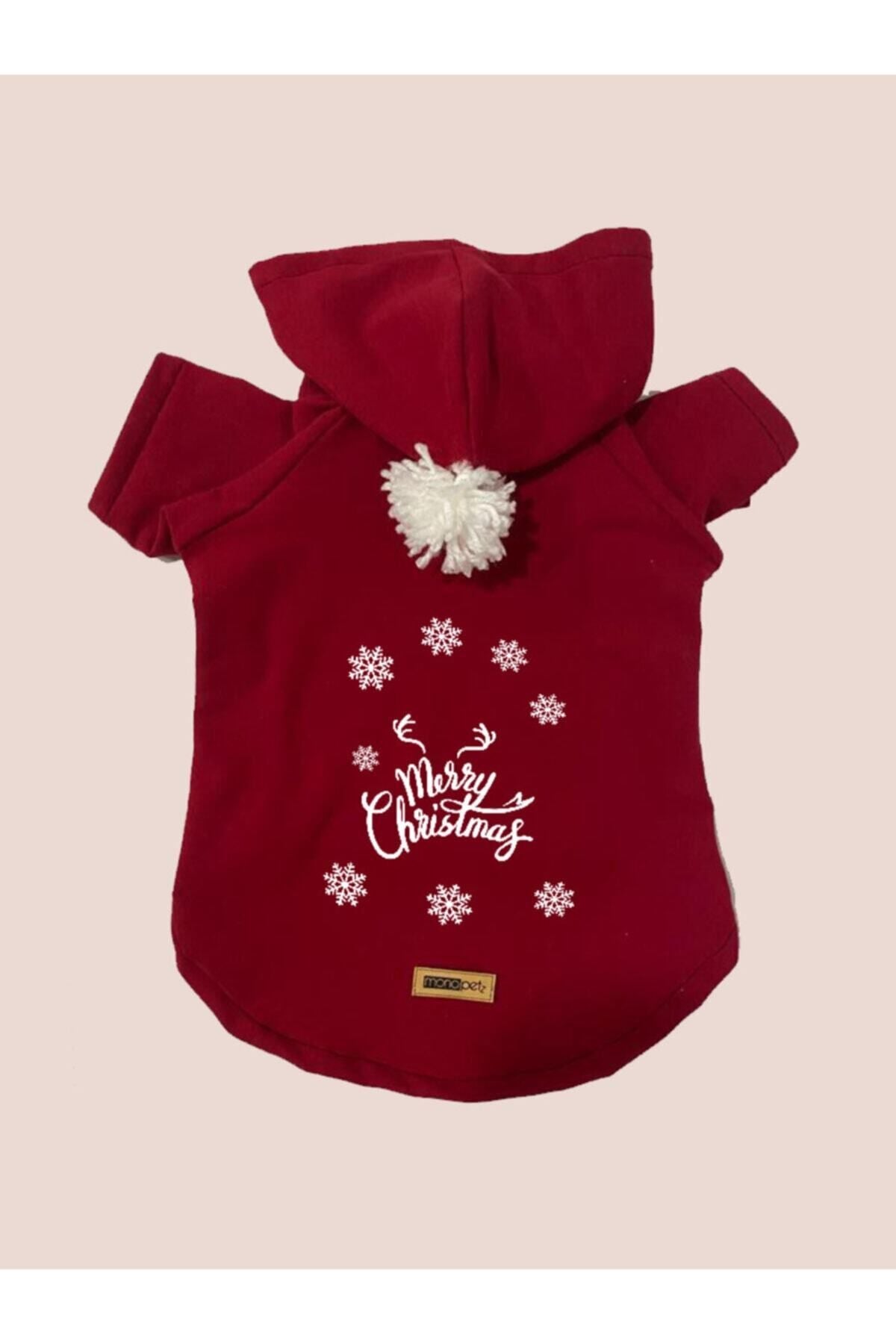 Kapişonlu Sweatshirt Köpek Ve Kedi Yılbaşı Kıyafeti - Yılbaşı Özel Noel Baba