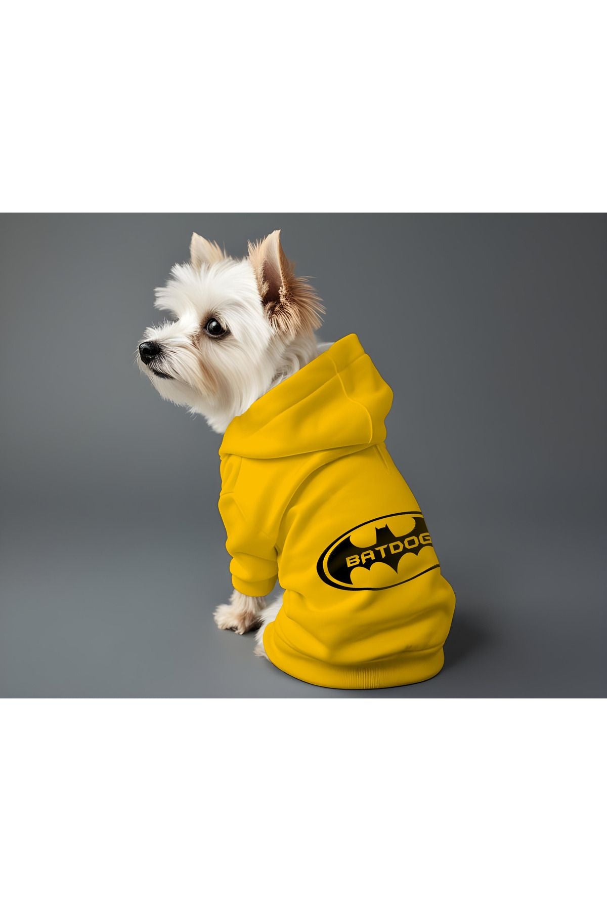 Kedi ve Köpek Kıyafeti & Elbisesi - Sarı Hoodie Batdog