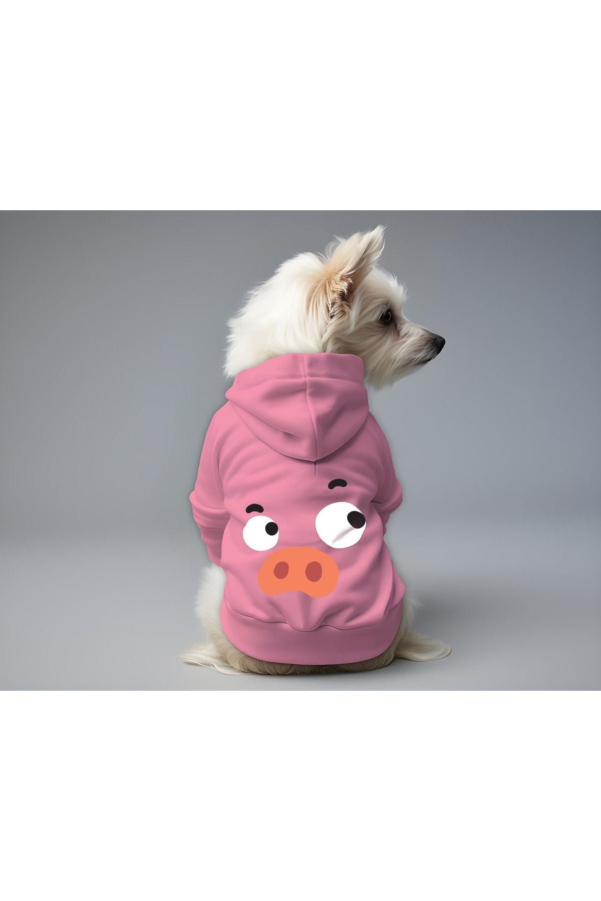 Kedi ve Köpek Kıyafeti & Elbisesi - Pembe Hoodie Vektör Domuz