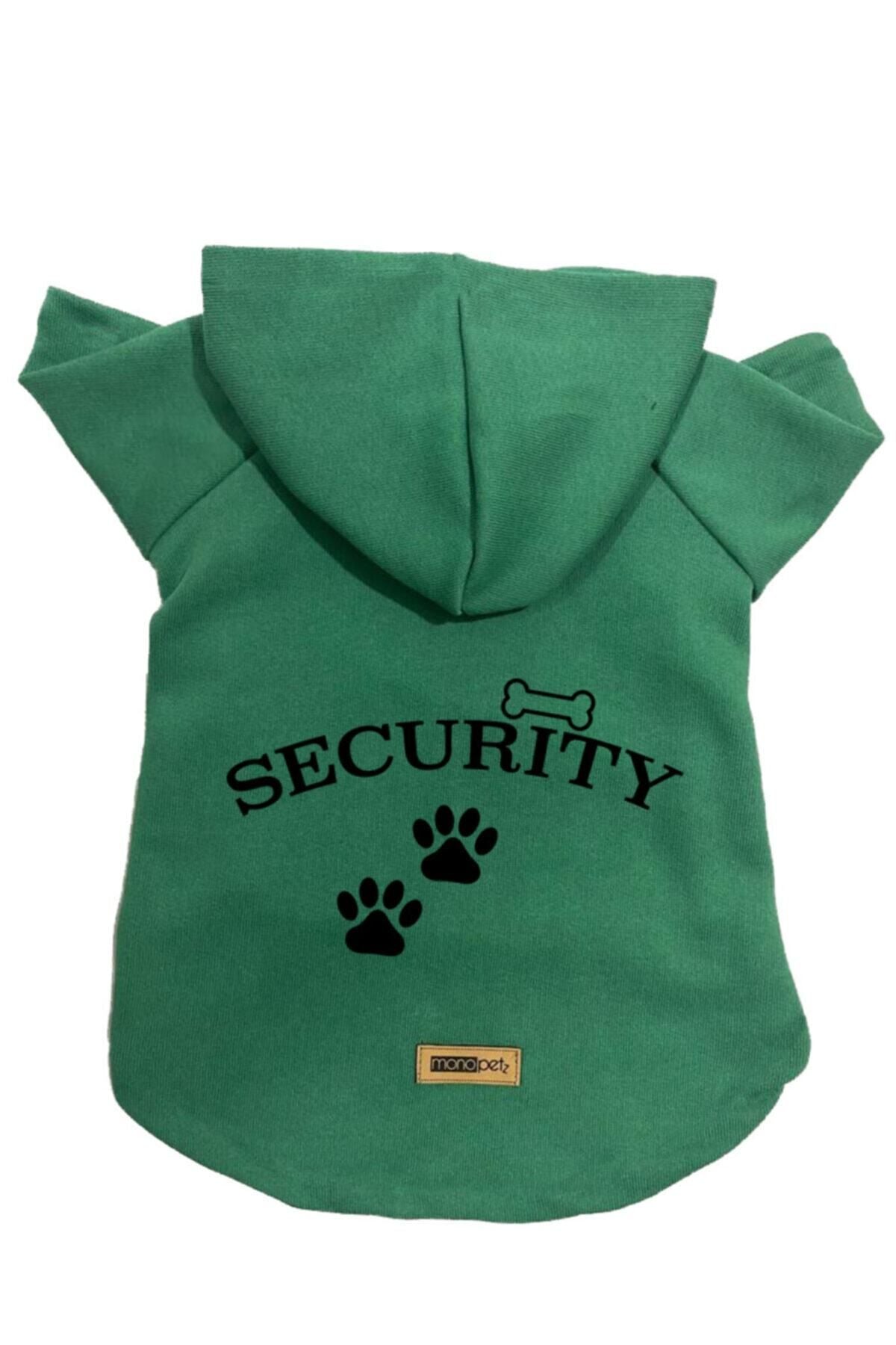Kapüşonlu Sweatshirt Köpek Ve Kedi Kıyafeti Yeşil Security