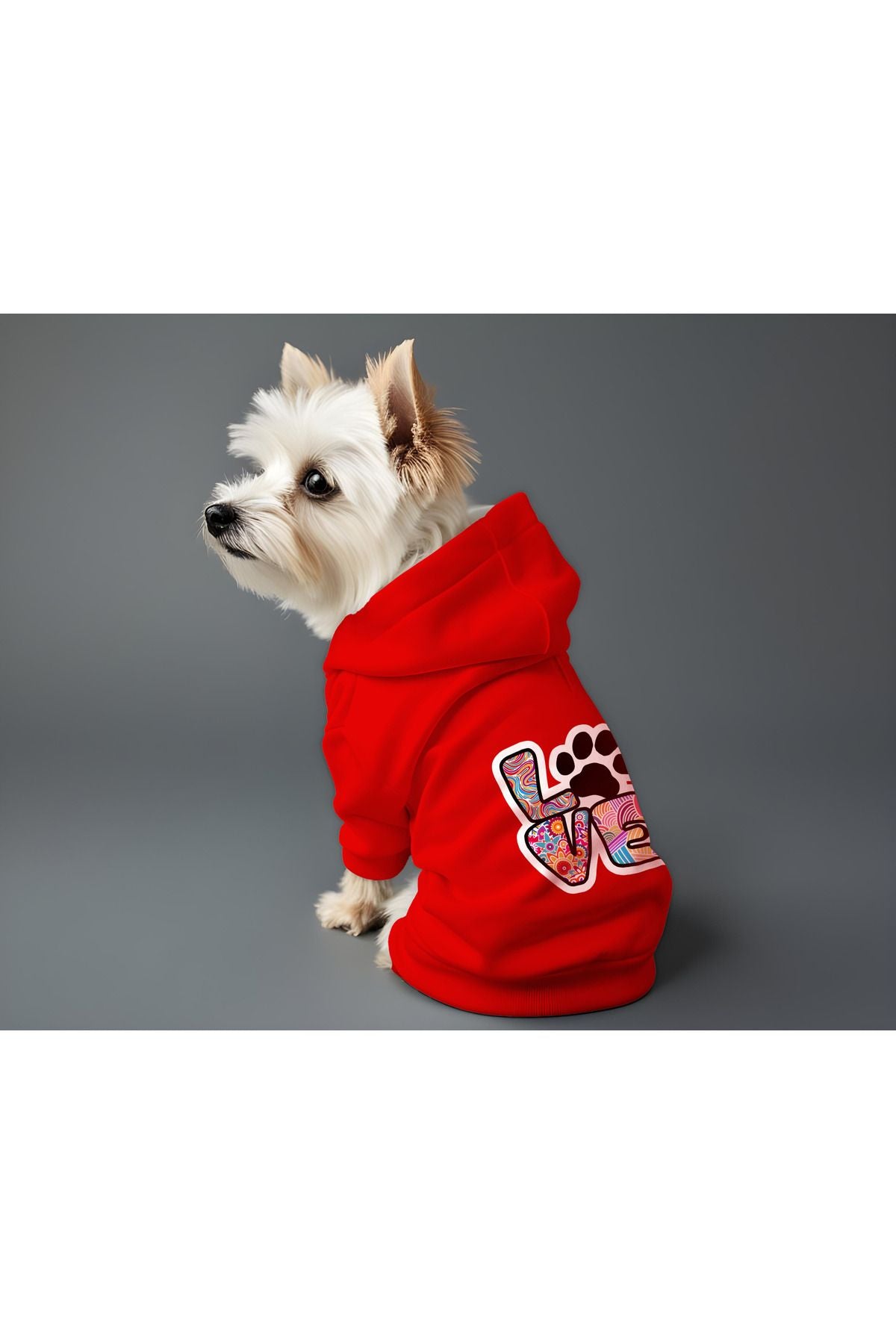 Kedi ve Köpek Kıyafeti & Elbisesi - Kırmızı Hoodie Love