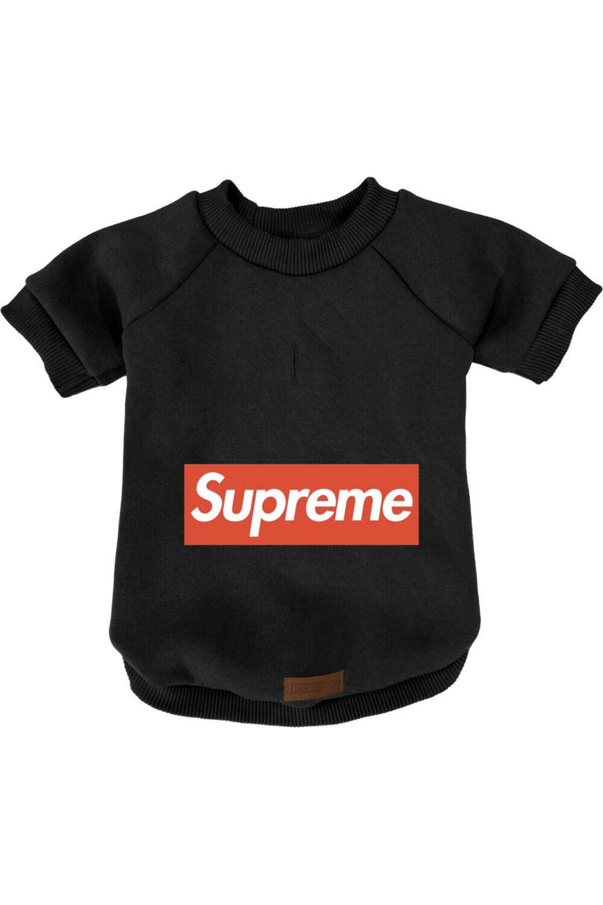 Kedi ve Köpek Kıyafeti & Elbisesi - Siyah Sweatshirt Supreme