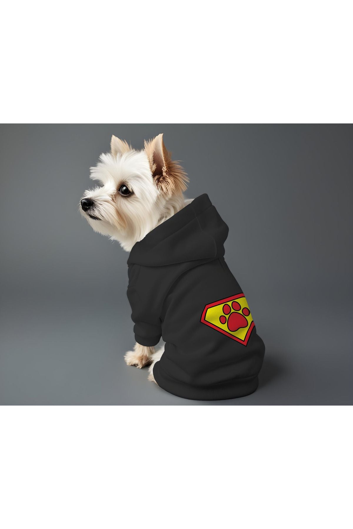 Kedi ve Köpek Kıyafeti & Elbisesi - Siyah Hoodie Super Paw