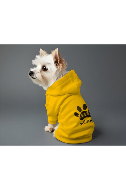 Kedi ve Köpek Kıyafeti & Elbisesi - Sarı Hoodie Adidog