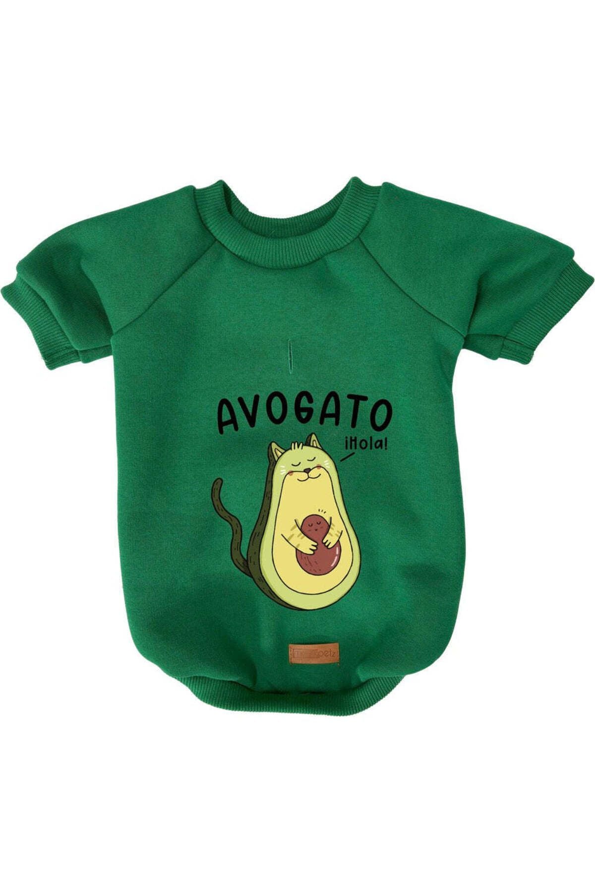 Kedi ve Köpek Kıyafeti & Elbisesi - Yeşil Sweatshirt Avagado