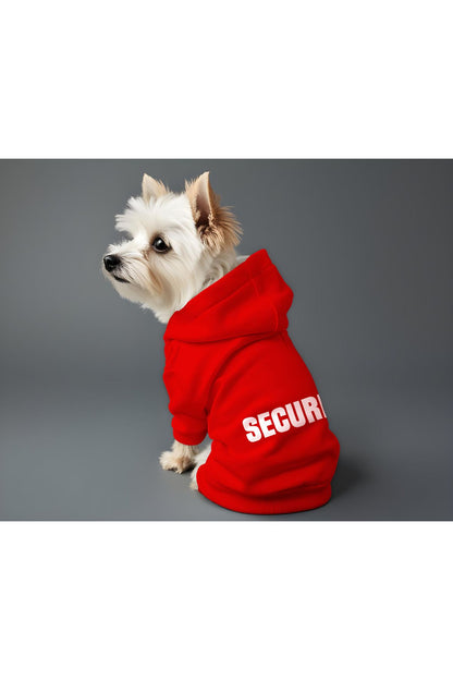 Kedi ve Köpek Kıyafeti & Elbisesi - Kırmızı Hoodie Security