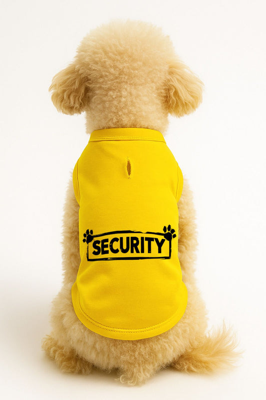 Kedi ve Köpek Kıyafeti & Elbisesi - Sarı Security Atlet