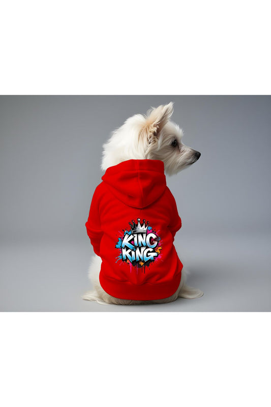 Kedi ve Köpek Kıyafeti & Elbisesi - Kırmızı Hoodie King