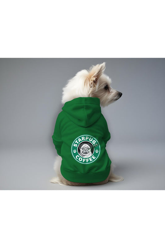 Kedi ve Köpek Kıyafeti & Elbisesi - Yeşil Hoodie Starpugs