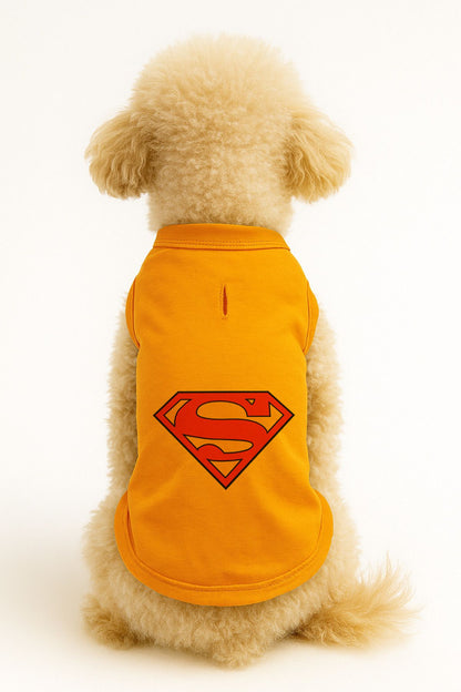 Kedi ve Köpek Kıyafeti & Elbisesi - Turuncu Superman Atlet