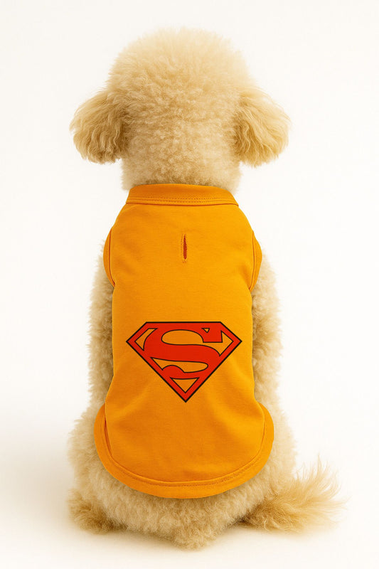 Kedi ve Köpek Kıyafeti & Elbisesi - Turuncu Superman Atlet