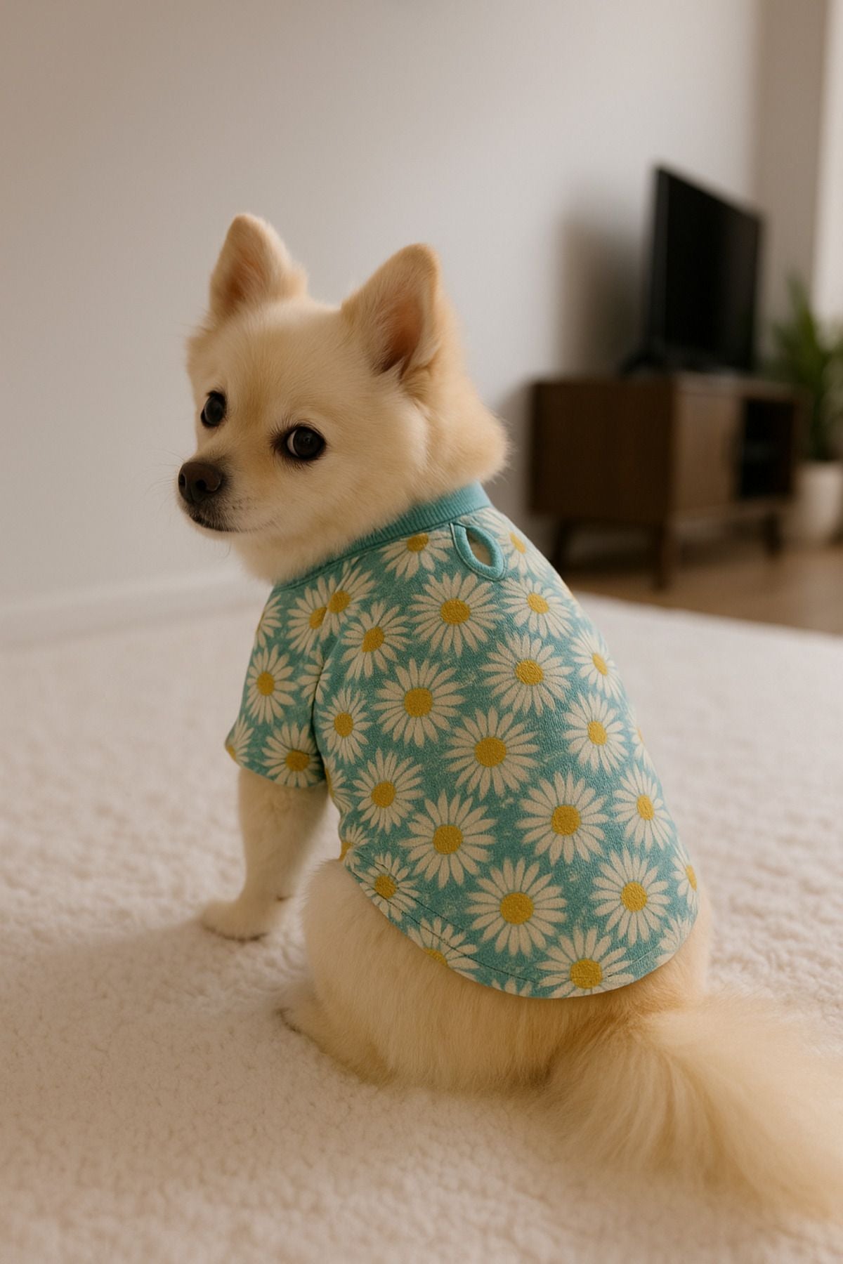 Kedi ve Köpek Kıyafeti & Elbisesi - Papatyalı T-Shirt