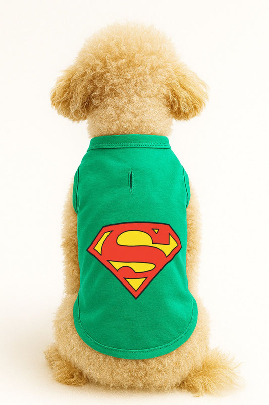 Kedi ve Köpek Kıyafeti & Elbisesi - Yeşil Superman Atlet