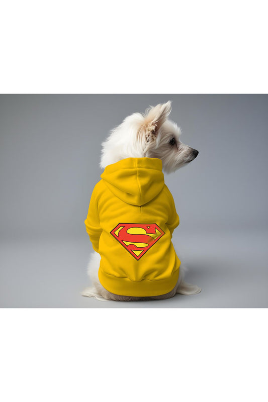 Kedi ve Köpek Kıyafeti & Elbisesi - Sarı Hoodie Superman