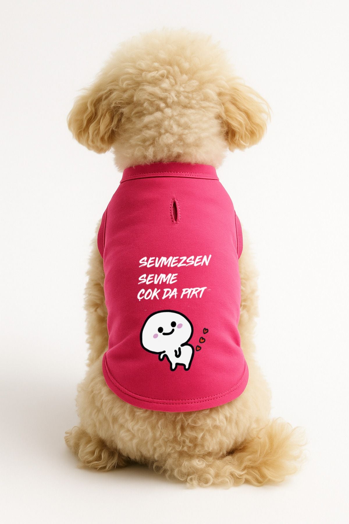 Kedi ve Köpek Kıyafeti & Elbisesi - Pembe Sevmezsen Sevme Atlet