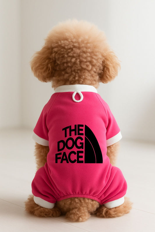 Kedi ve Köpek Kıyafeti & Elbisesi - Pembe 4 Bacak Tulum The Dog Face
