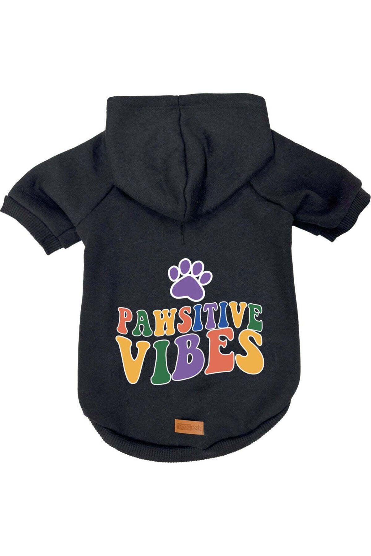 Kedi ve Köpek Kıyafeti & Elbisesi - Siyah Hoodie Pawsitive Vibes