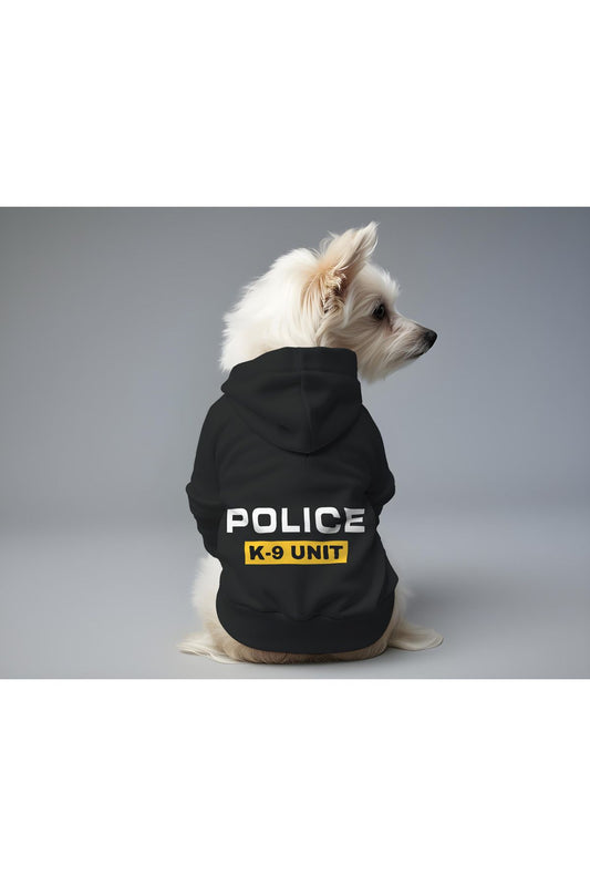 Kedi ve Köpek Kıyafeti & Elbisesi - Siyah Hoodie Police K-9 Unit