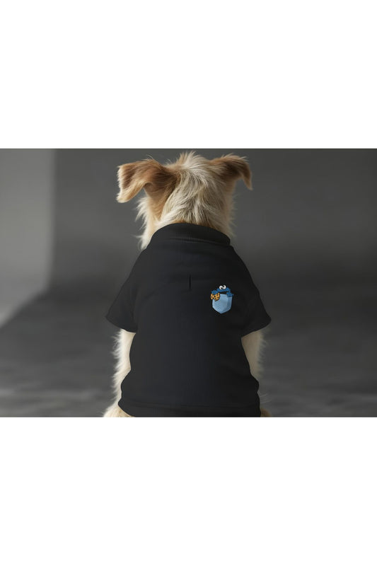 Kedi ve Köpek Kıyafeti & Elbisesi - Siyah Sweatshirt Kurabiye Cep