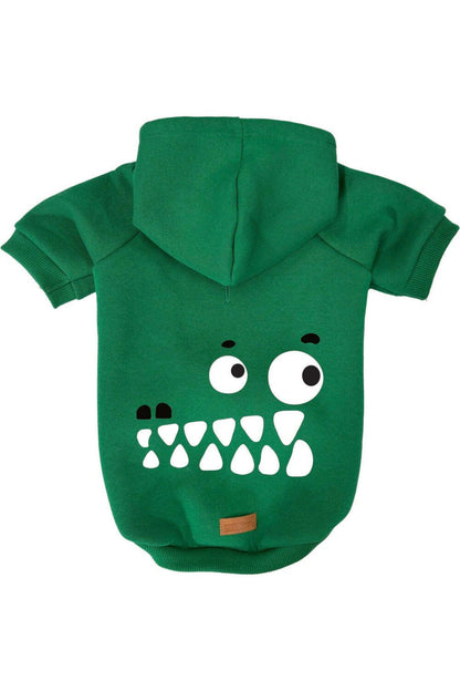 Kedi ve Köpek Kıyafeti & Elbisesi - Yeşil Hoodie Vektör Timsah