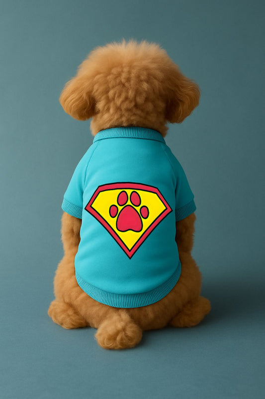 Kedi ve Köpek Kıyafeti & Elbisesi - Mavi Sweatshirt Superman