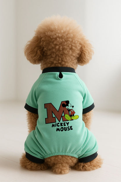 Kedi ve Köpek Kıyafeti & Elbisesi - Mint 4 Bacak Tulum Mickey Mouse