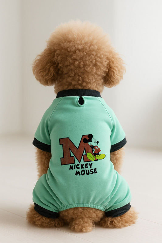 Kedi ve Köpek Kıyafeti & Elbisesi - Mint 4 Bacak Tulum Mickey Mouse