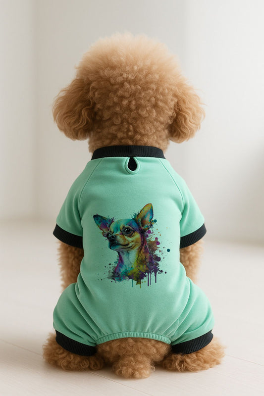Kedi ve Köpek Kıyafeti & Elbisesi - Mint 4 Bacak Tulum Chihuahua Şivava