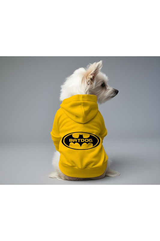 Kedi ve Köpek Kıyafeti & Elbisesi - Sarı Hoodie Batdog