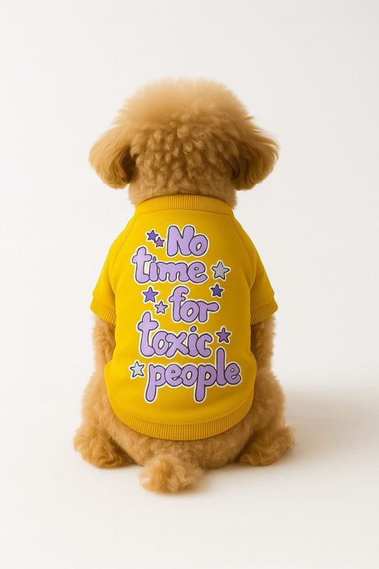 Kedi ve Köpek Kıyafeti & Elbisesi - Sarı Sweatshirt Toxic People