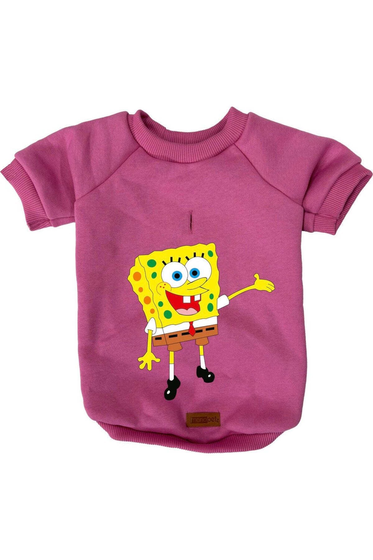 Kedi ve Köpek Kıyafeti & Elbisesi - Pembe Sweatshirt Sünger Bob