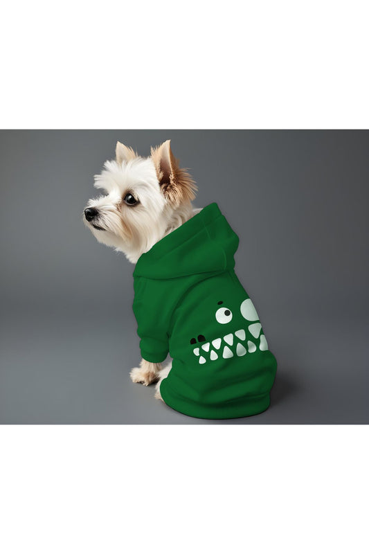 Kedi ve Köpek Kıyafeti & Elbisesi - Yeşil Hoodie Vektör Timsah