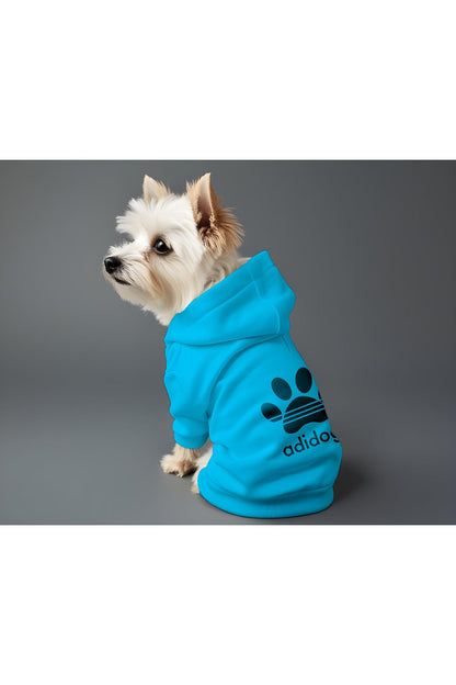Kedi ve Köpek Kıyafeti & Elbisesi - Mavi Hoodie Adidog