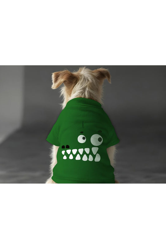 Kedi ve Köpek Kıyafeti & Elbisesi - Yeşil Sweatshirt Vektör Timsah