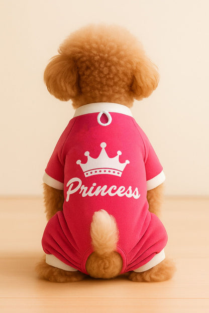 Kedi ve Köpek Kıyafeti & Elbisesi - Pembe 4 Bacak Tulum Prenses