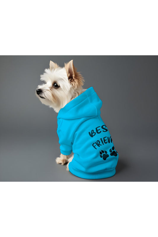 Kedi ve Köpek Kıyafeti & Elbisesi - Mavi Hoodie Best Friend