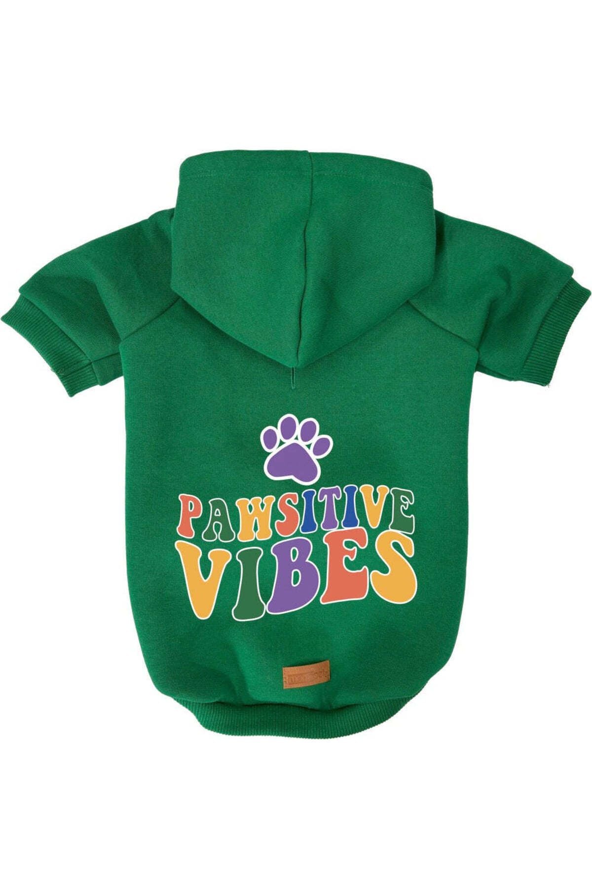 Kedi ve Köpek Kıyafeti & Elbisesi - Yeşil Hoodie Pawsitive Vibes