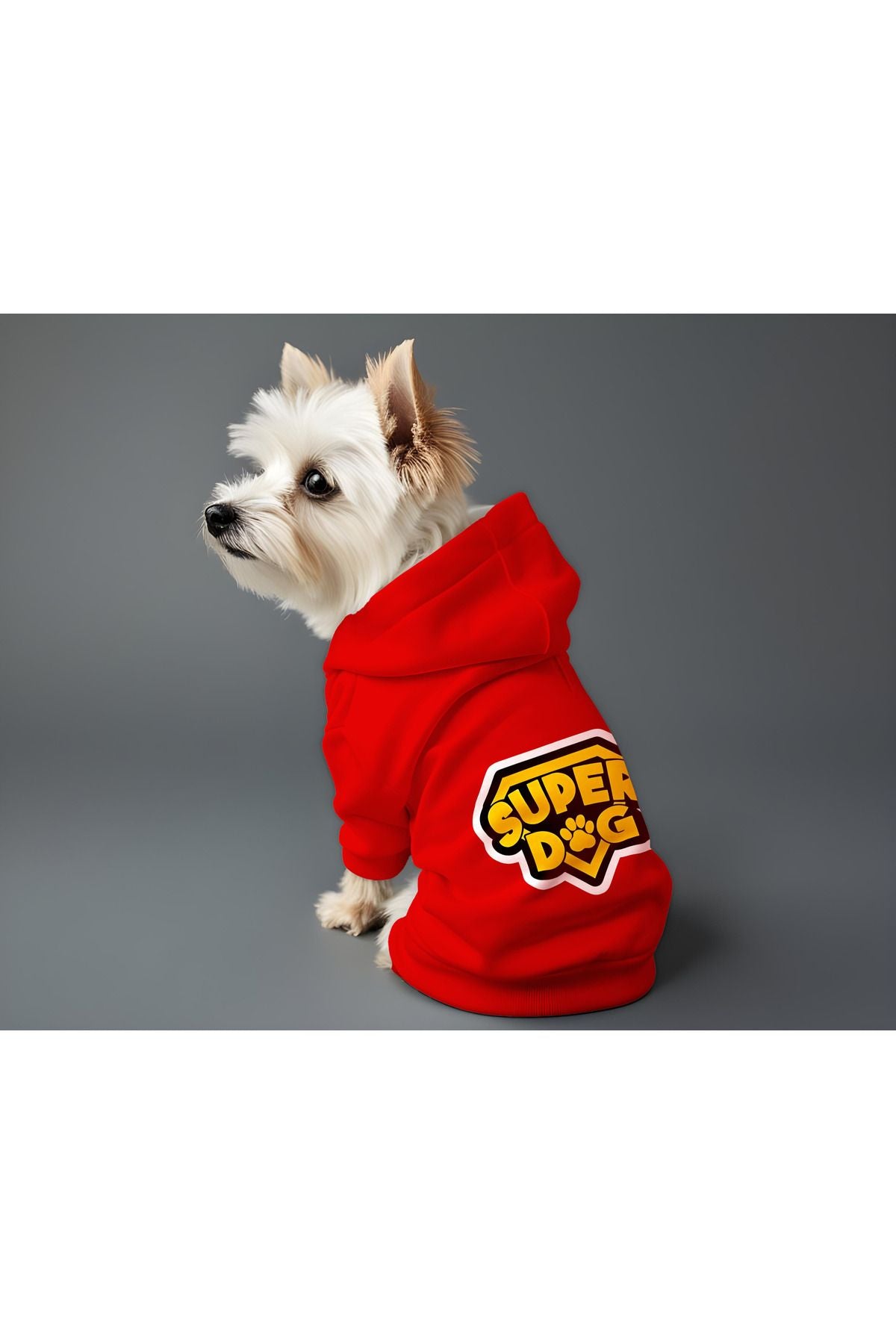 Kedi ve Köpek Kıyafeti & Elbisesi - Kırmızı Hoodie Super Dog