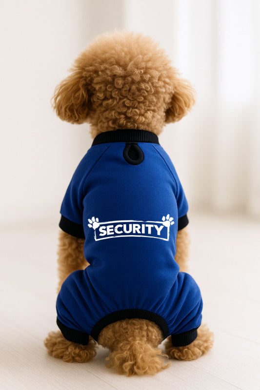 Kedi ve Köpek Kıyafeti & Elbisesi - Saks Mavi 4 Bacak Tulum Security