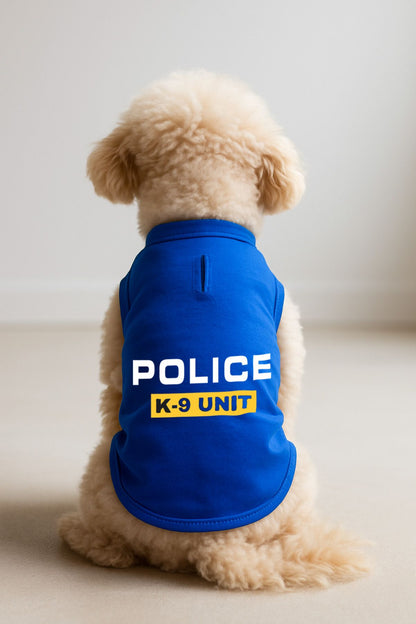 Kedi ve Köpek Kıyafeti & Elbisesi - Saks Mavi Police K-9 Unit Atlet