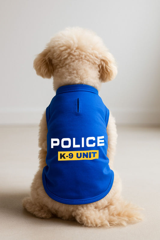Kedi ve Köpek Kıyafeti & Elbisesi - Saks Mavi Police K-9 Unit Atlet