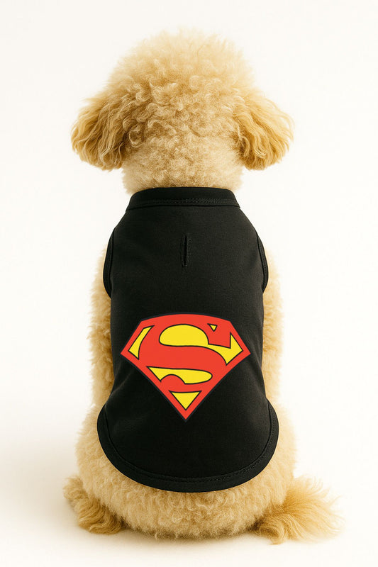 Kedi ve Köpek Kıyafeti & Elbisesi - Siyah Superman Atlet