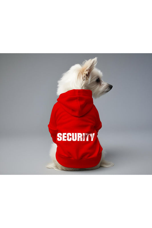 Kedi ve Köpek Kıyafeti & Elbisesi - Kırmızı Hoodie Security