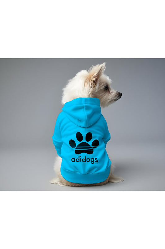 Kedi ve Köpek Kıyafeti & Elbisesi - Mavi Hoodie Adidog